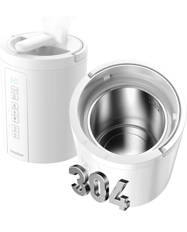 Jack & Rose Warm Mist Humidifier Any Room 3L/100oz Stainless Steel EH30UA