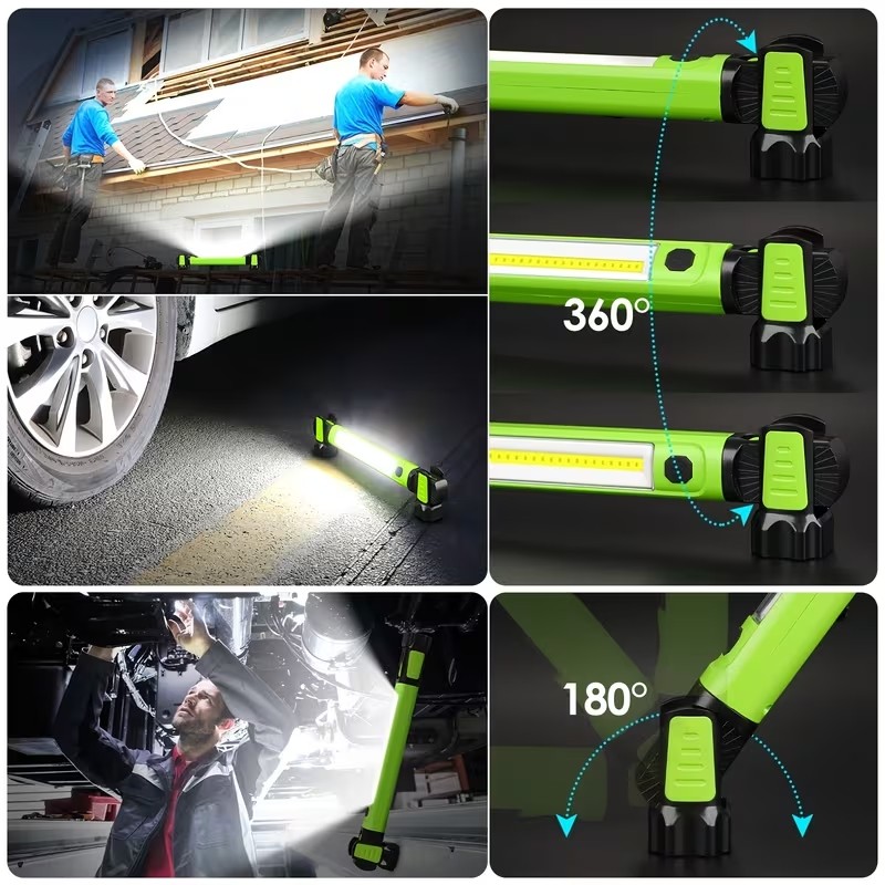 Under Hood Work Light Bar 3000LM LED Magnetic Light Bar with Hooks Rechargeable