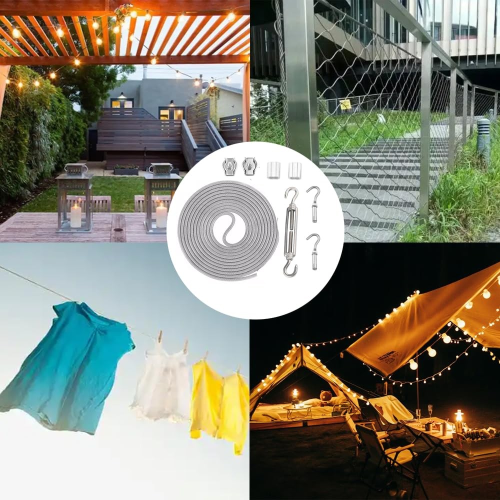 Clothesline, Stainless Steel Clothesline Wire Outdoor Cable Wire Rope Laundry…