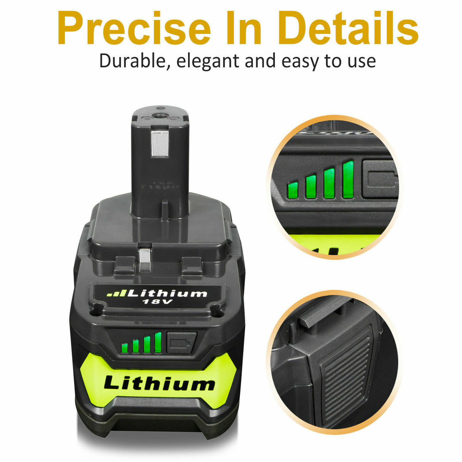 Battery New FOR RYOBI P108 5.0Ah 18V replacement LITHIUM-Ion P197 PBP005