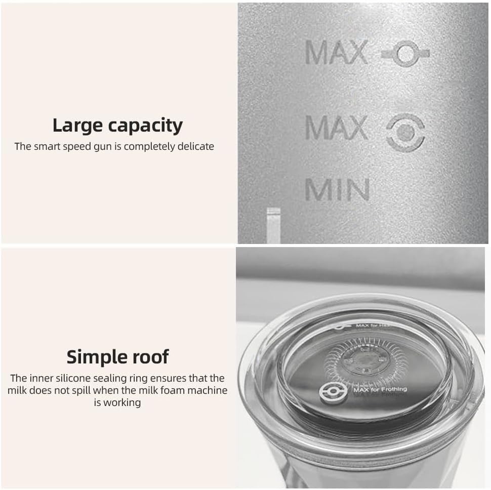 Electric Milk Frother, 4-in-1 Milk Steamer and Frother and Milk Warmer for Latte