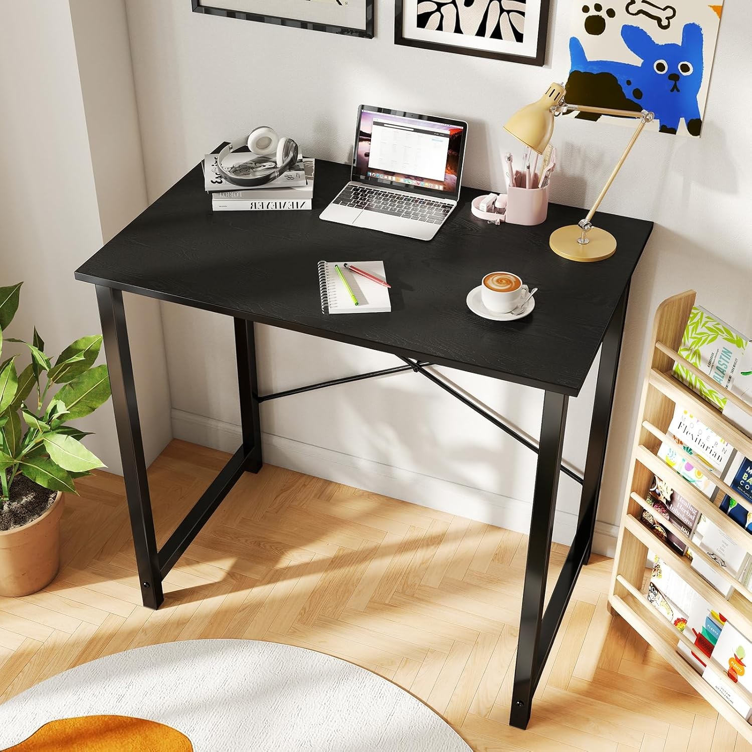 31-63″ Modern Office Computer Desk Writing Work Study Table with Storage Bag