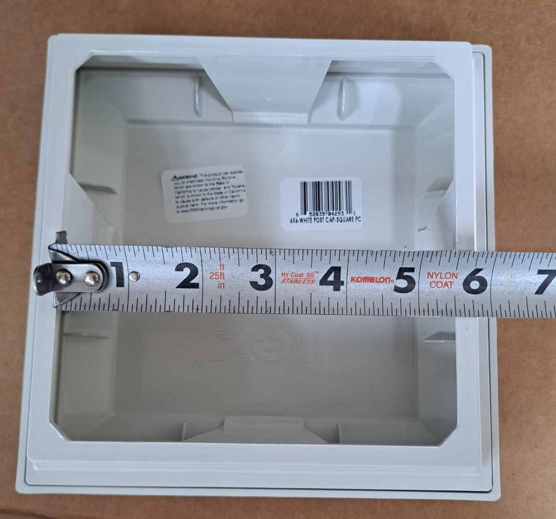 TREX DECKING TRANSCEND 6 X 6 CLASSIC WHITE FLAT POST SLEEVE CAP