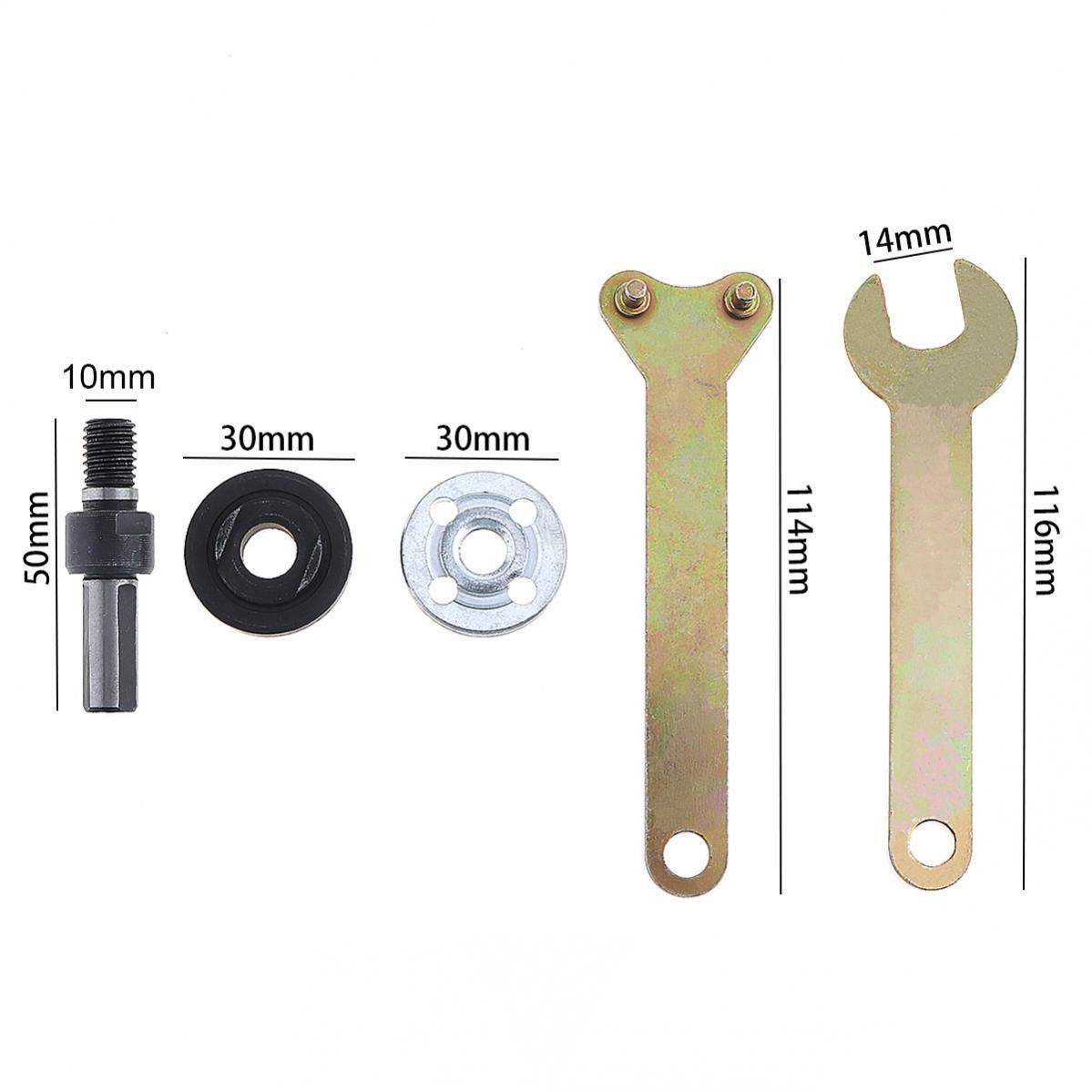Drill Angle Grinder Adapter with Flange Nut Parts Set Wrench Conversion Tool