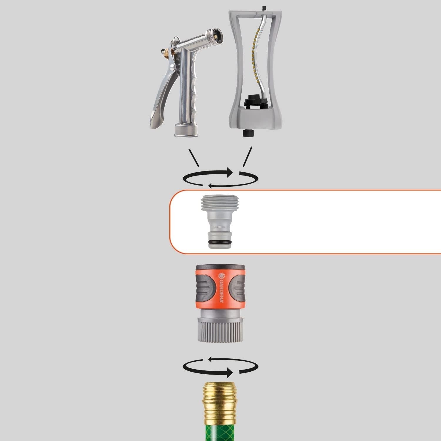 GARDENA 5 Piece Quick Connector Starter Set For any 5/8″ or 1/2″ 18270-81