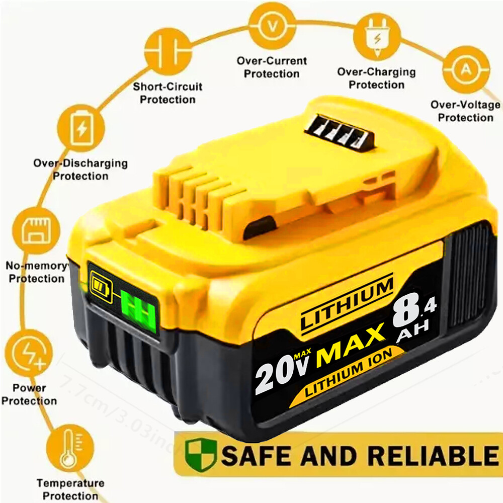 2Pack 8000mAh Lithium Battery For DeWalt 20 Volt Max 8.0AH DCB205 DCB206 DCB200