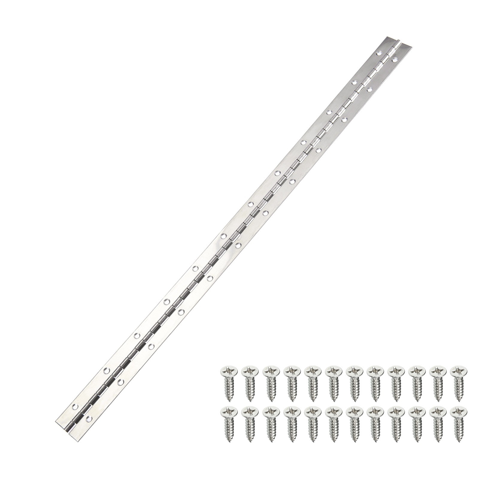 Stainless Steel Piano Hinge 24 Inch x 1.5 Inch Continuous Hinge, Silver