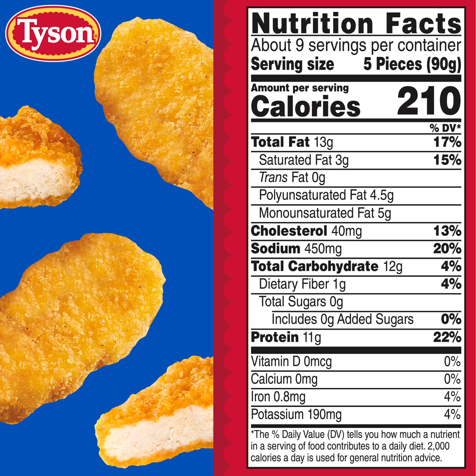 Tyson White Meat Chicken Nuggets, 29 Oz (Frozen, Fully Cooked)
