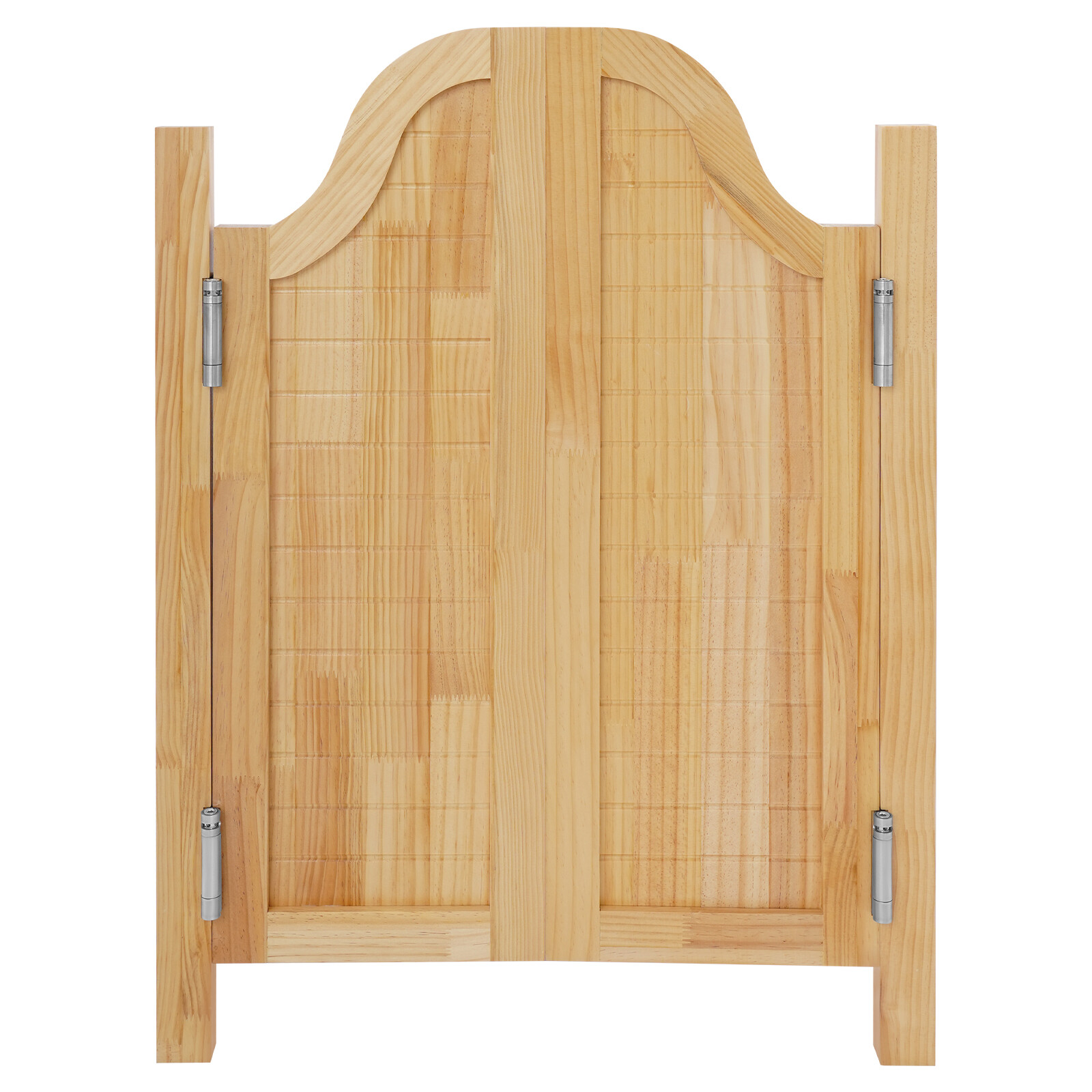 27.5x35in Log Color Partition Door Swing Solid Wood For Shop Entrance W/4*Hinges