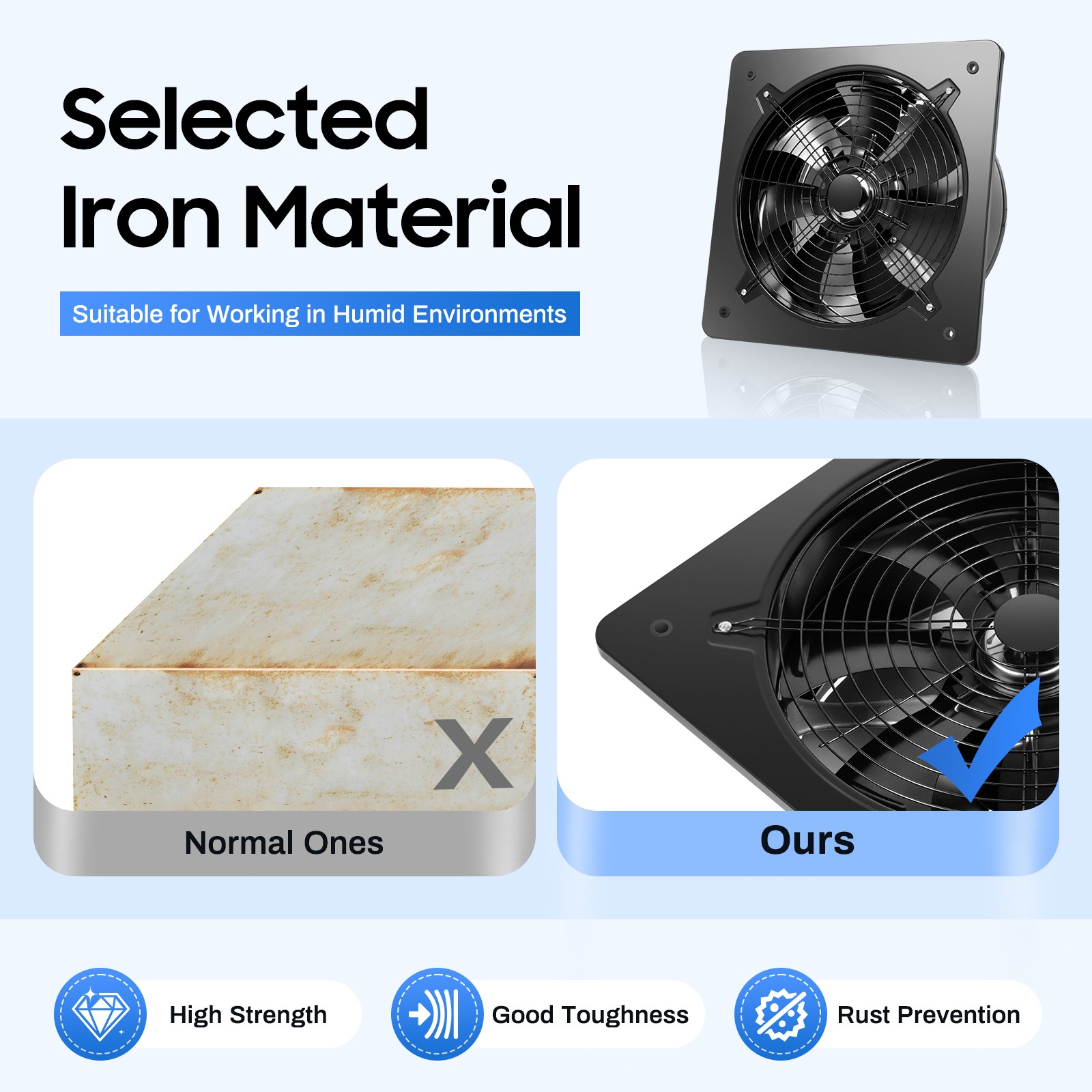 16 Inch Industrial Ventilation Extractor Axial Exhaust Air Blower Fan Commercial