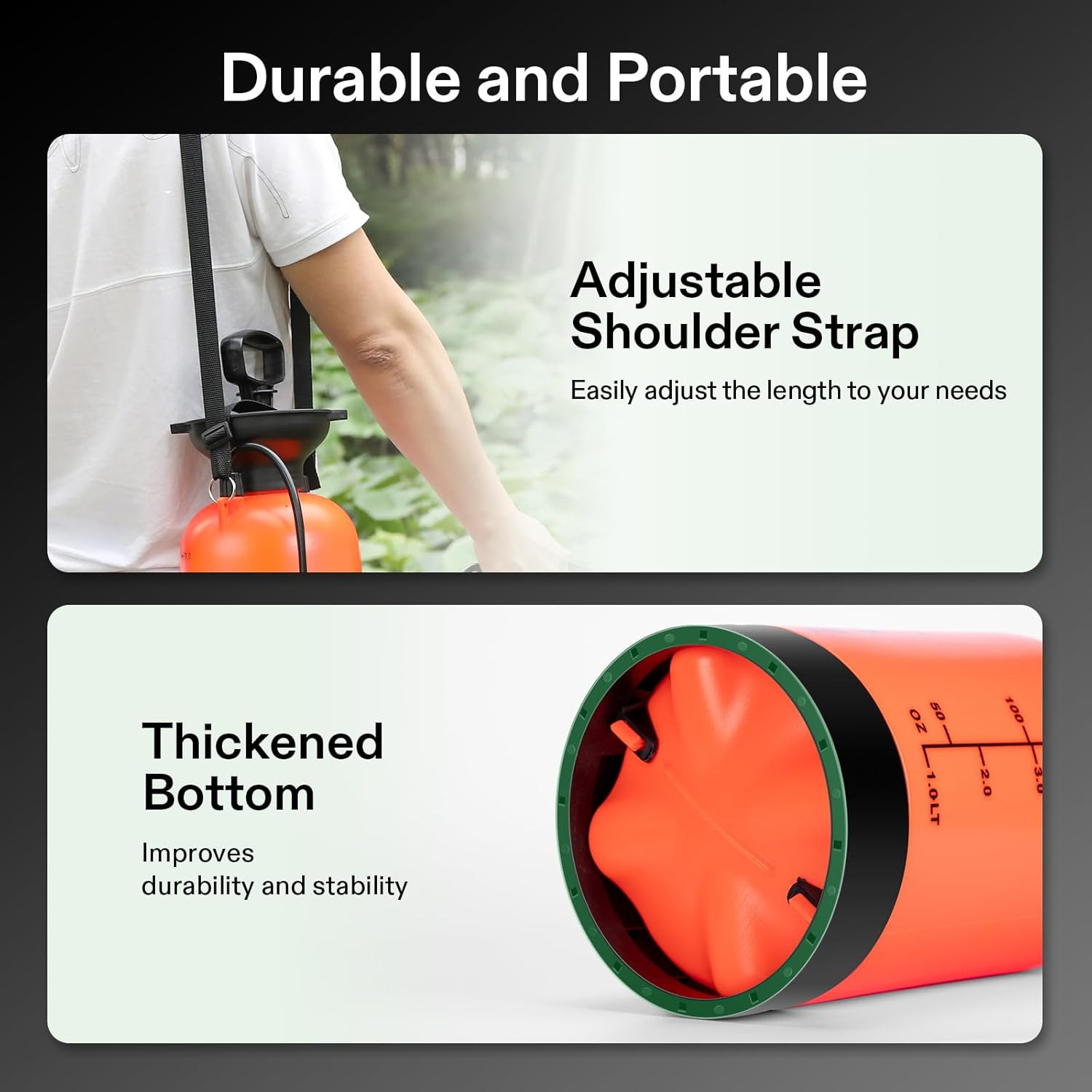 2.64-Gallon Pressure Sprayer with Adjustable Strap for Garden and Cleaning