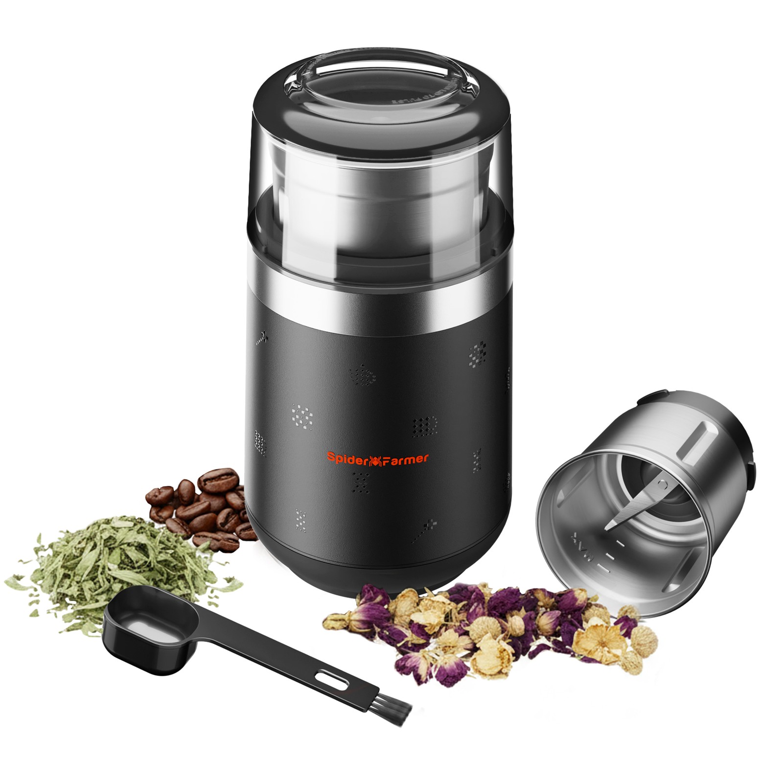 Spider Farmer New Electric Grinder-Pro Stainless Collector for Spices & Tobacco