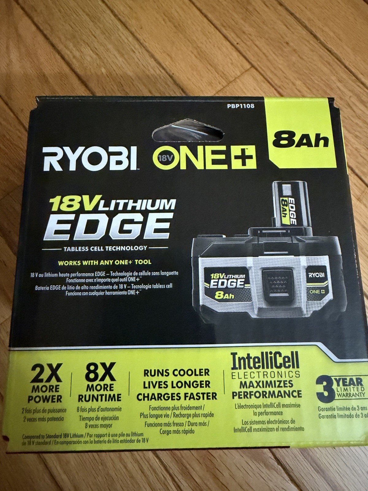 RYOBI ONE PLUS 18 V 8AH LITHIUM EDGE BATTERY