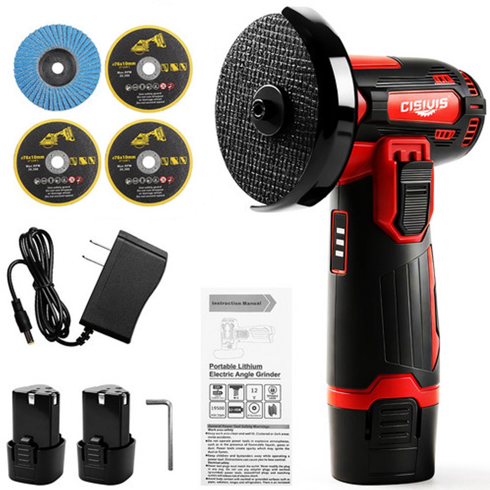 3″ 12V Cordless Angle Grinder, Mini Cut-Off Tool & Polisher for Metal, Wood
