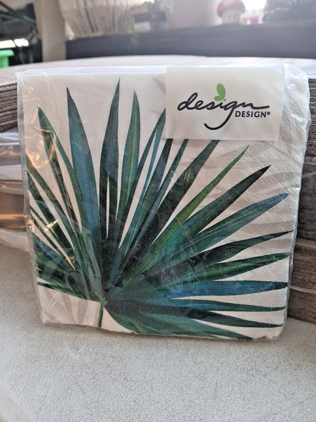 Design Design Palm Oasis 20 Beverage Napkins 9.8 IN x 9,8 IN