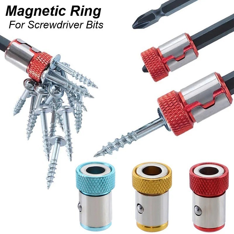 Magnetic Screwdriver Bit Holder Strong Magnet Ring 1/4 Quick Change Adapter Tool