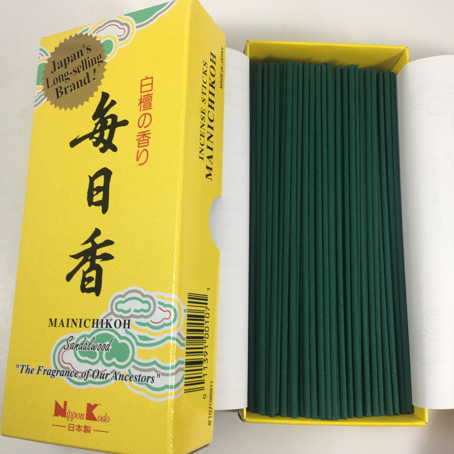 Japanese Nippon Kodo MAINICHIKOH Sandalwood Incense 2.5 oz. (70g) Made in Japan