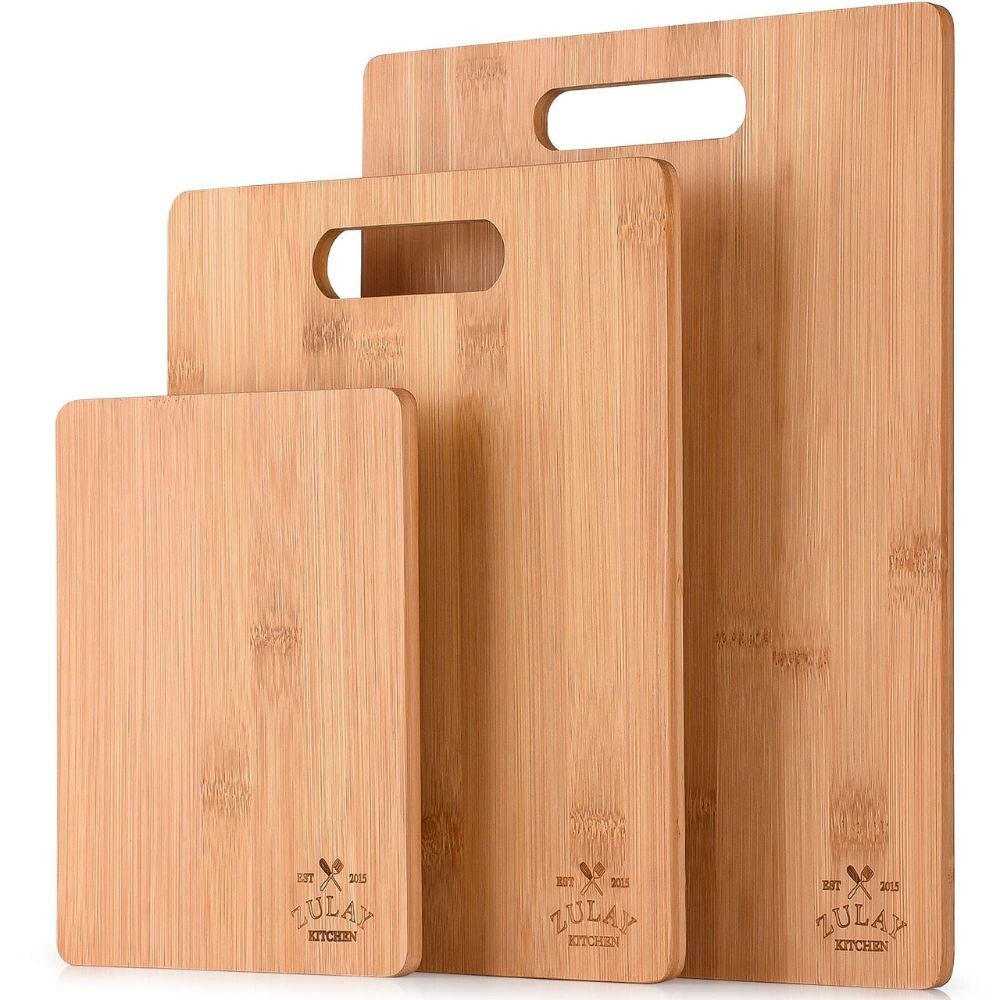 Zulay Bamboo Cutting Board Set – 3 Piece