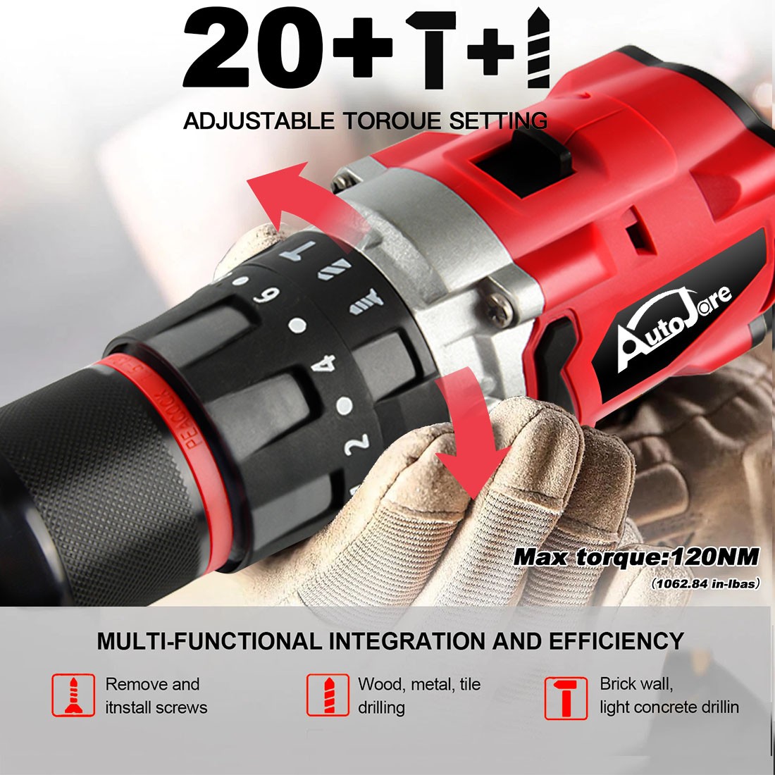 1/2″ Cordless Hammer Drill/Driver Brushless For Milwaukee 18V Battery 2-Speed