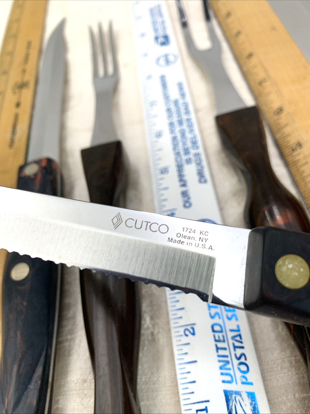 CUTCO 5 Pc Swirl Carving Knife Set w/ Wall Mount Tray 1724 1726 1729 1727 1725