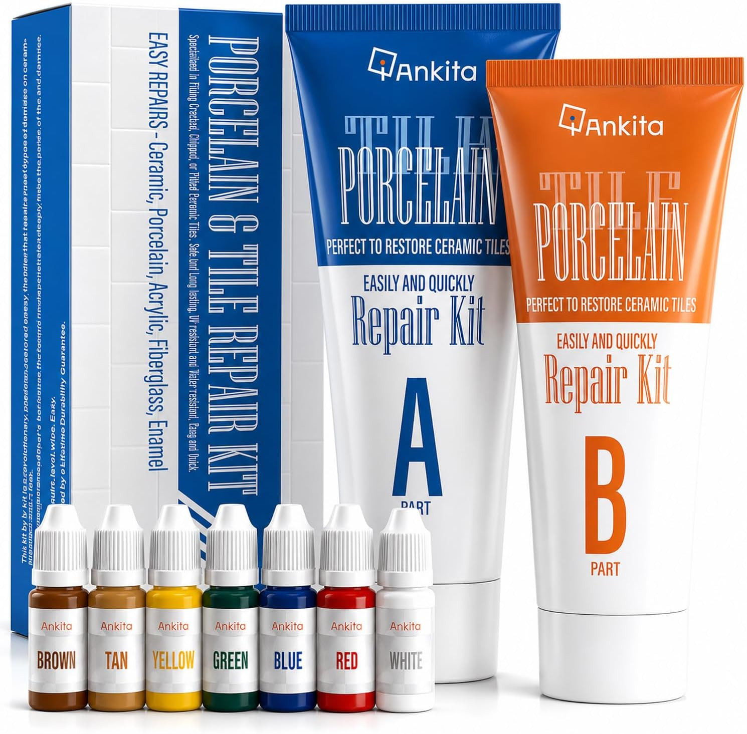 Tile Repair Kit, Ceramic Tile Repair Kit for Chips & Crack (Color Match), Porcel
