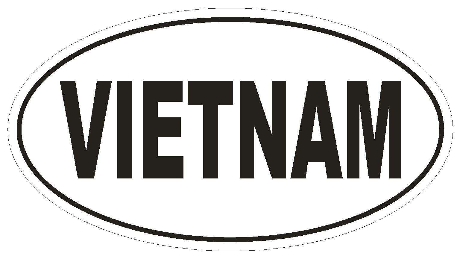 VIETNAM Oval Bumper Sticker or Helmet Sticker D2159 Euro Oval Country Code