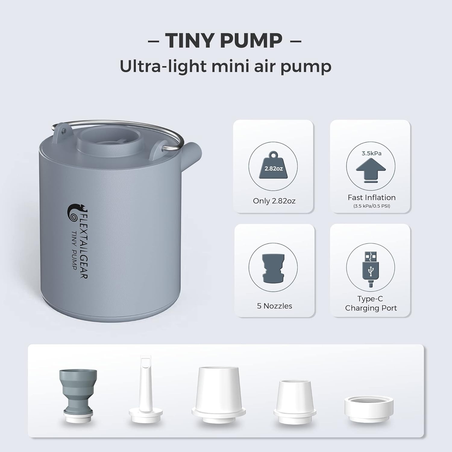 Lightweight 1300mAh Mini Air Pump – Fast Inflating & Deflating for Travel