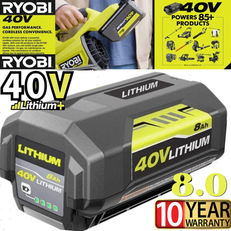 40V Battery For Ryobi 40 Volt 8.0Ah Lithium OP4050 OP40602 OP40261 OP4060 OP4030