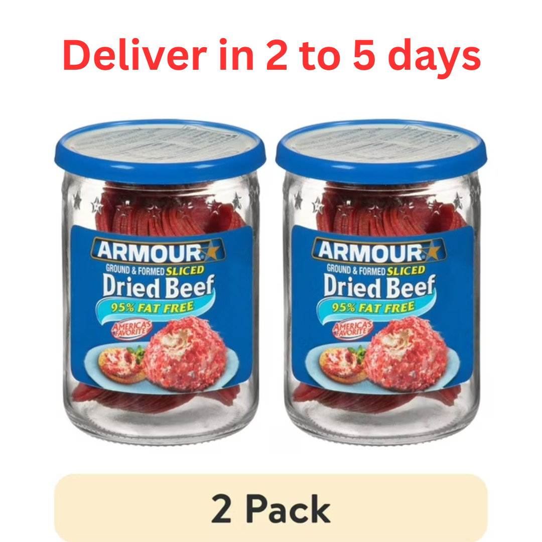 (2 pack) Armour Star Sliced Dried Beef, Jarred Meat, 2.25 oz.