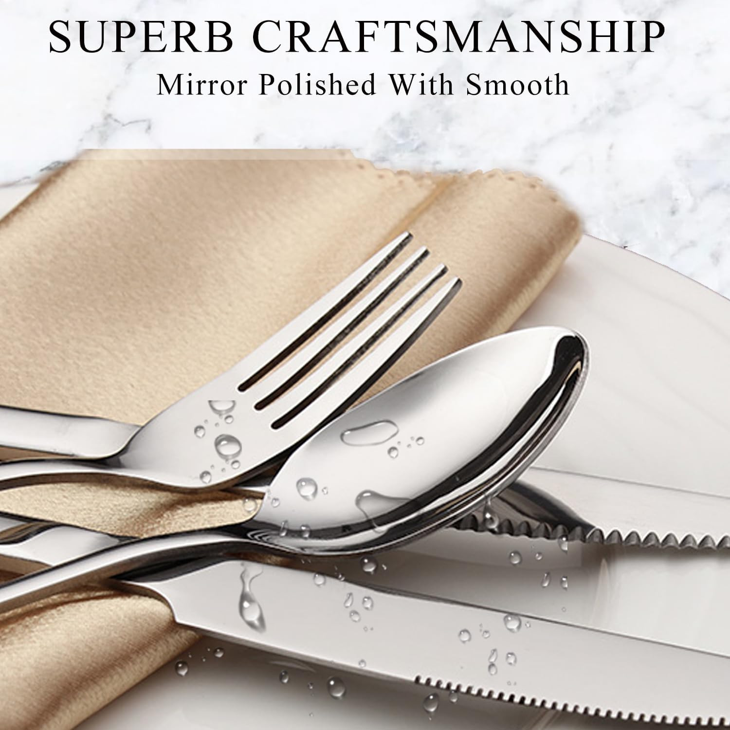 12 Pcs Tablespoons Set, 7.3″ Dinner Spoons, Top Food Grade Stainless Steel Spoon