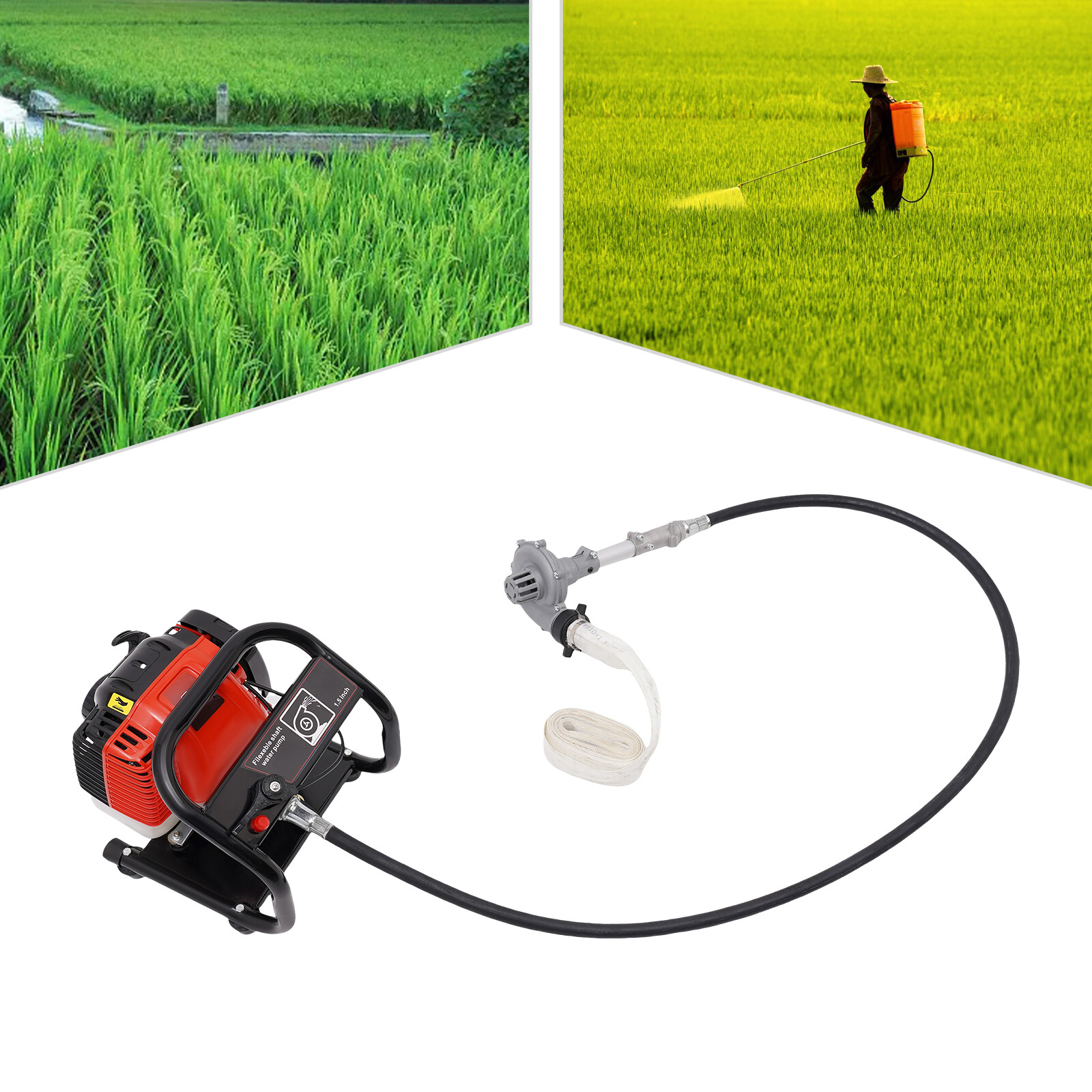 4-Stroke Gasoline Engine Water Pump, Gasoline Powered Water Transfer Pump