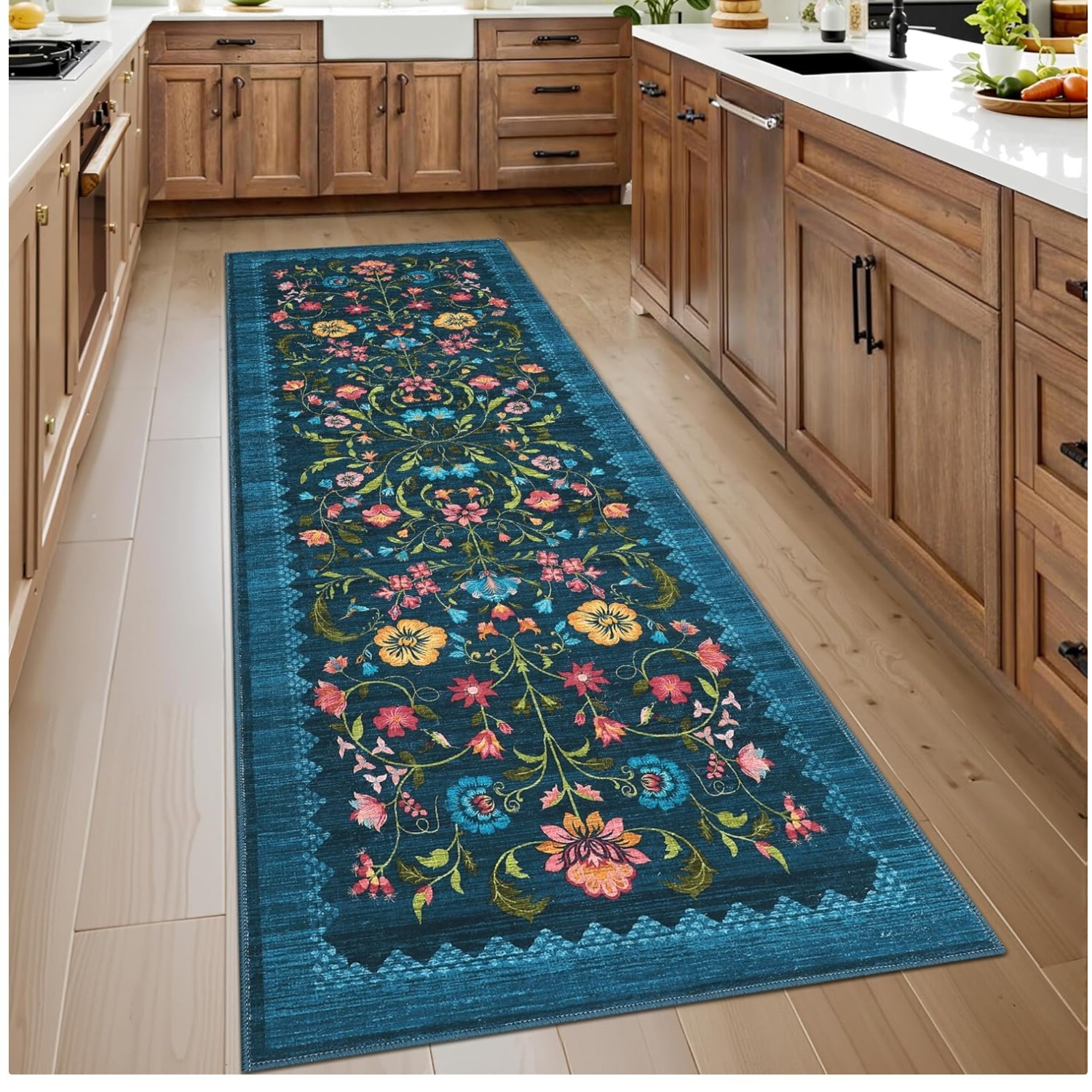 Stylish Bohemian 2×6 Runner Rug – Non-Slip, Floral Design, Suitable for Any Room
