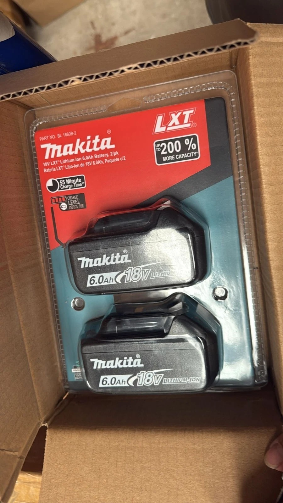 2 NEW Makita BL1860B-2 18V LXT Lithium-Ion 6.0 Ah Battery – USA SHIP