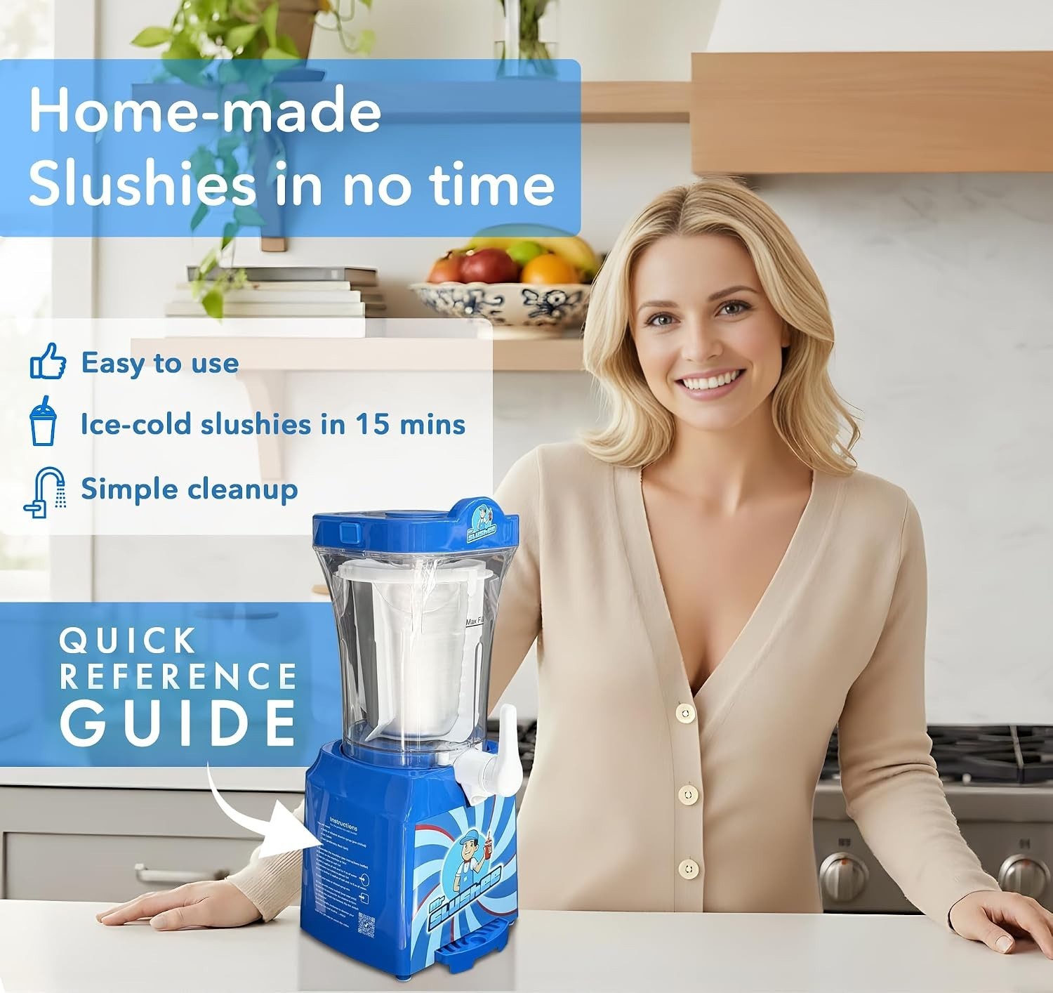 Slushie Machine for home, New and Improved Countertop Slushy Maker for Kitche…