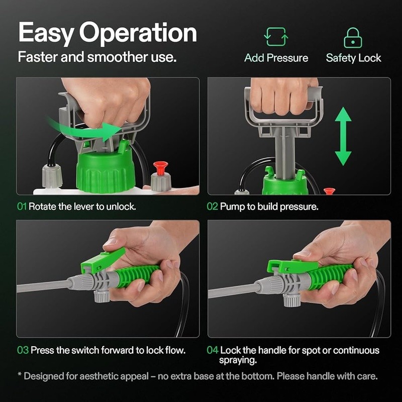 Multi-Functional Pump Sprayer Adjustable Nozzle Plants Car Detailing Pet Bathing