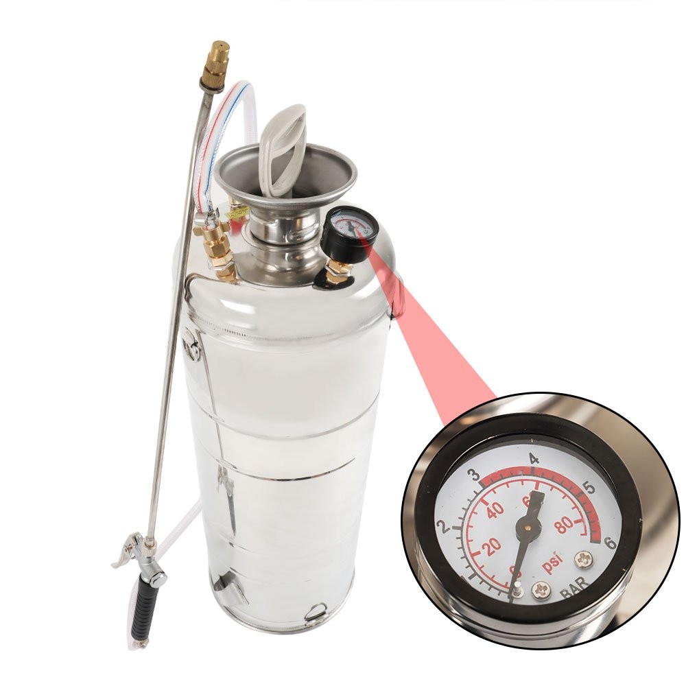 Stainless Steel Sprayer 1/1.5/2/3/3.5 Gal Hand-Pump Sprayer with Reinforced Hose