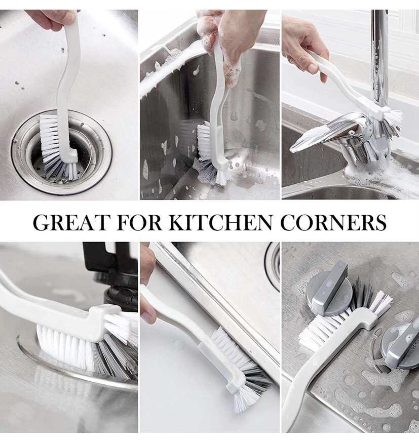 🌟2-Pack Kitchen Scrub Brush Set For Bottles, Dishes, Window, Grout Edges Corner