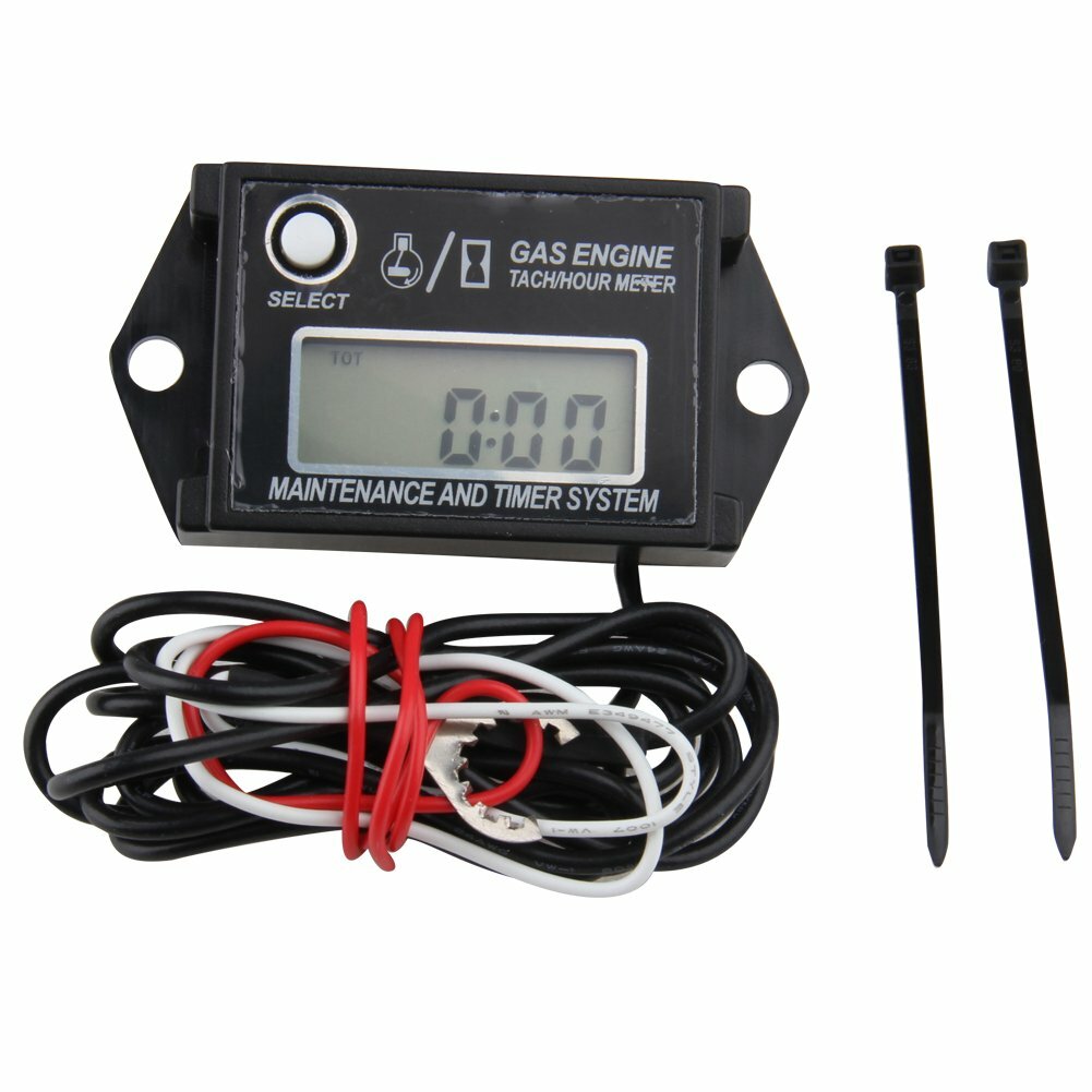 Waterproof Tachometer Tiny Tach/Hour Meter for 2 Stroke & 4 Stroke Small Engine