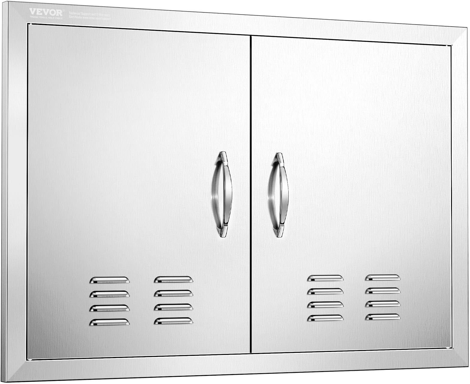 VEVOR Outdoor Kitchen Doors, 30W x 21H Inch, 304 Stainless Steel Double Doors…