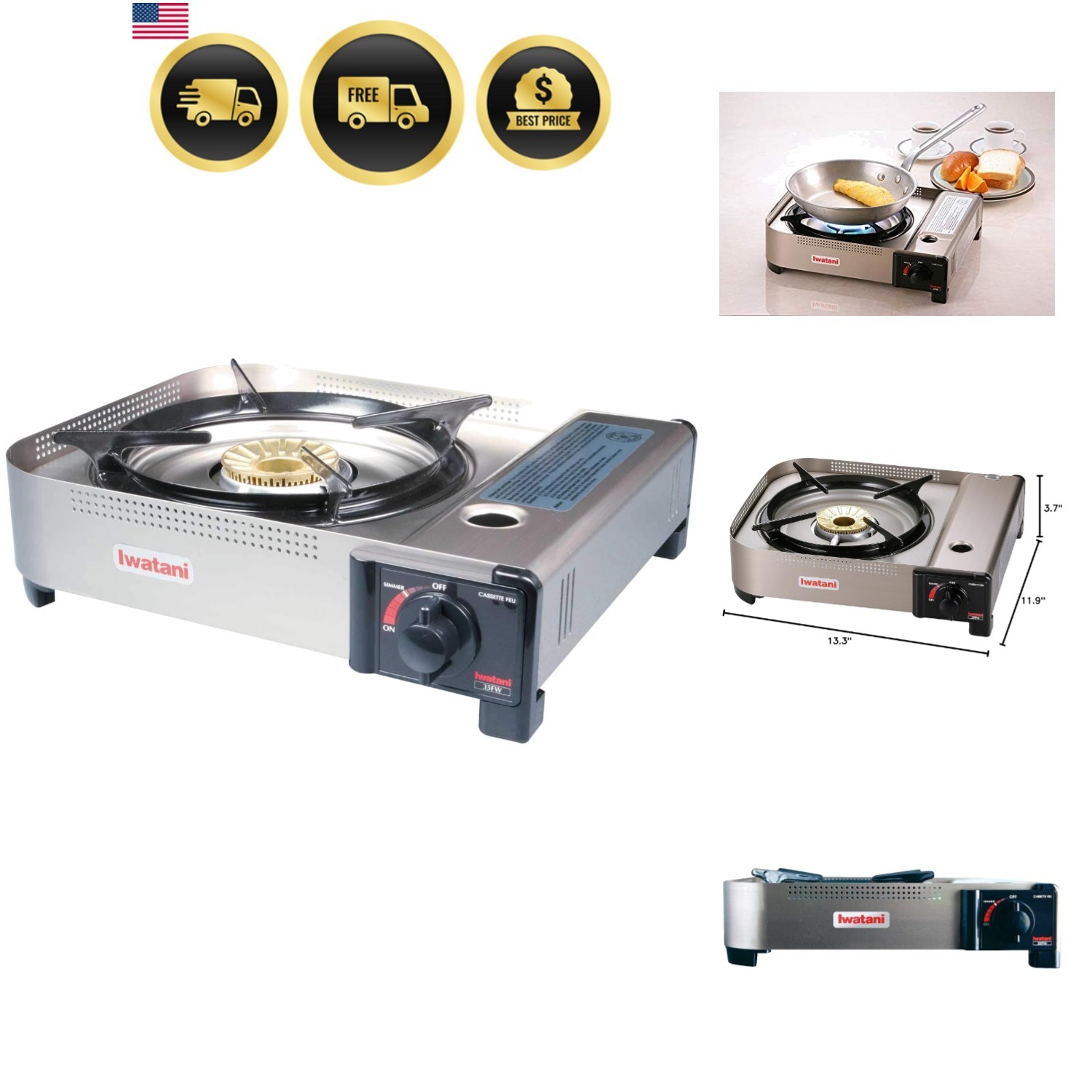 Single-Burner Butane Portable Cooktop Indoor & Outdoor Cooking Stove Medium