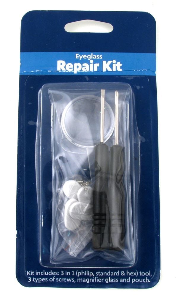 3-in-1 Eyeglass/Sunglass Maintenance Repair Tool&Carrying Case Screwdriver&Screw