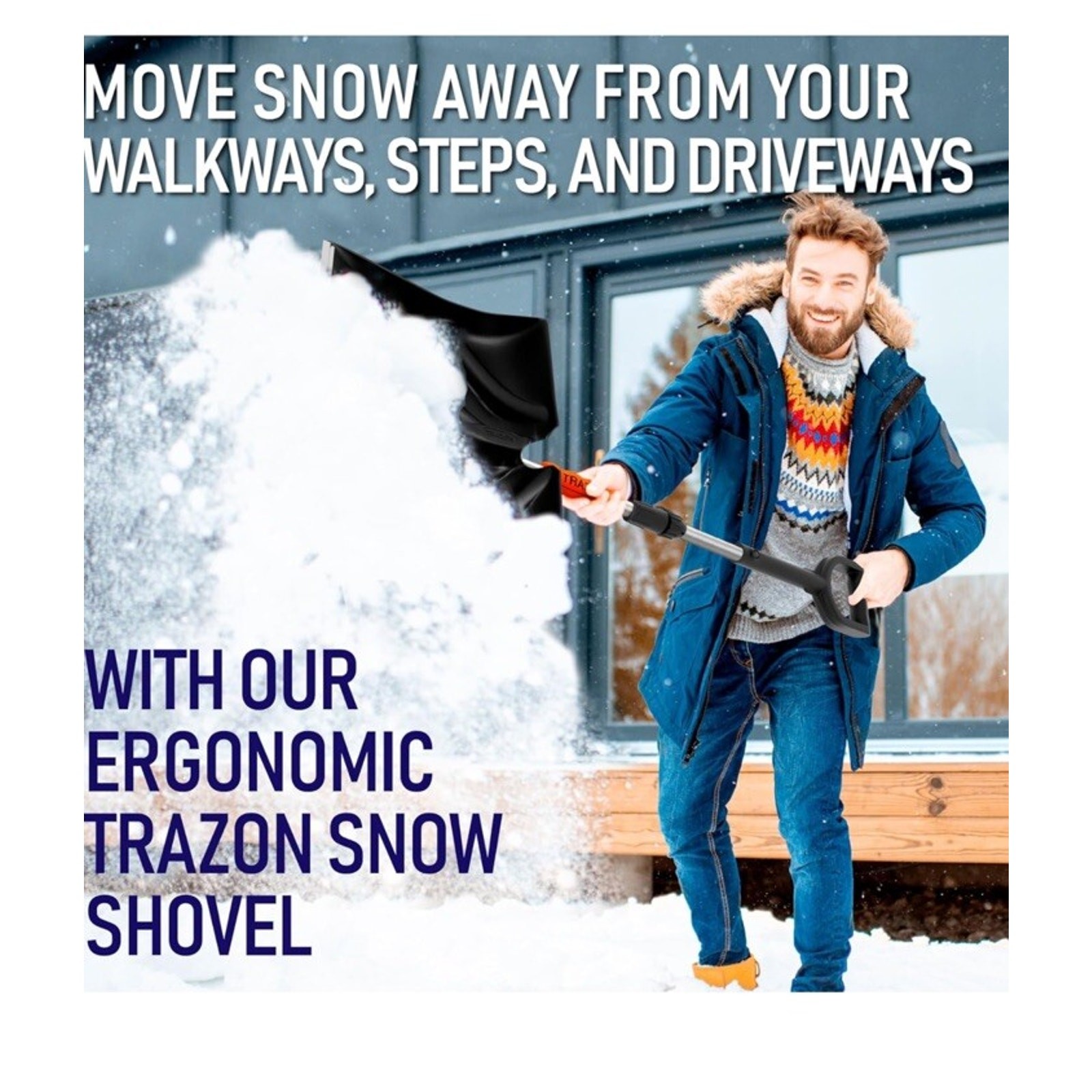 Snow Shovel for Driveway Car Home Garage – Portable Folding Snow Shovel with Ret