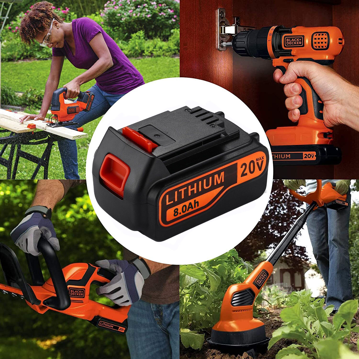 Pack 8.0AH 20V MAX For Black & Decker 20Volt Lithium Battery LBXR20 LB2X4020 NEW