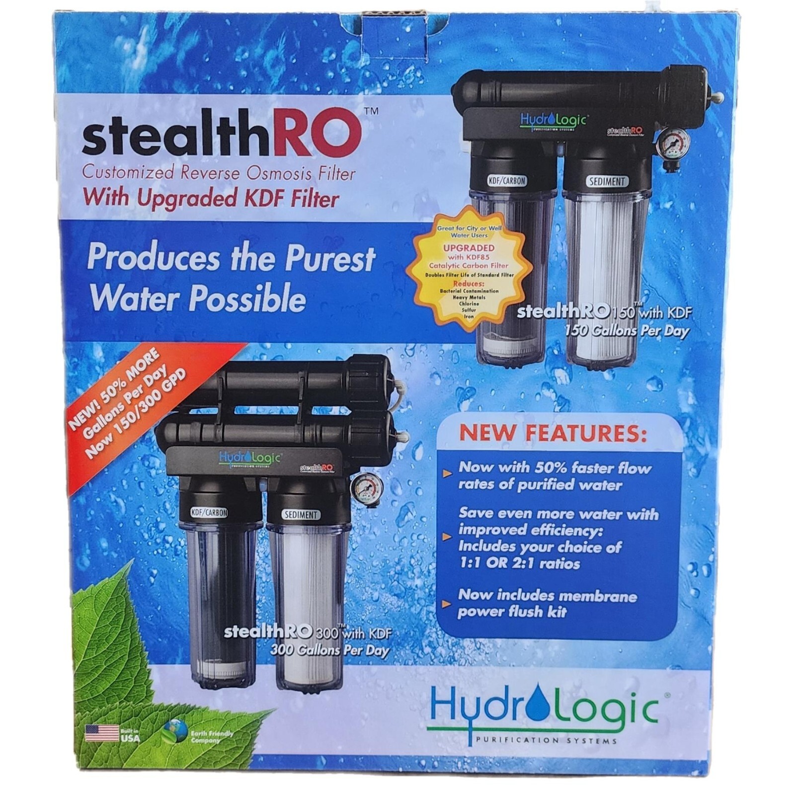 New HydroLogic Stealth-RO150 System Upgraded KDF85/Carbon Filter Hydroponics
