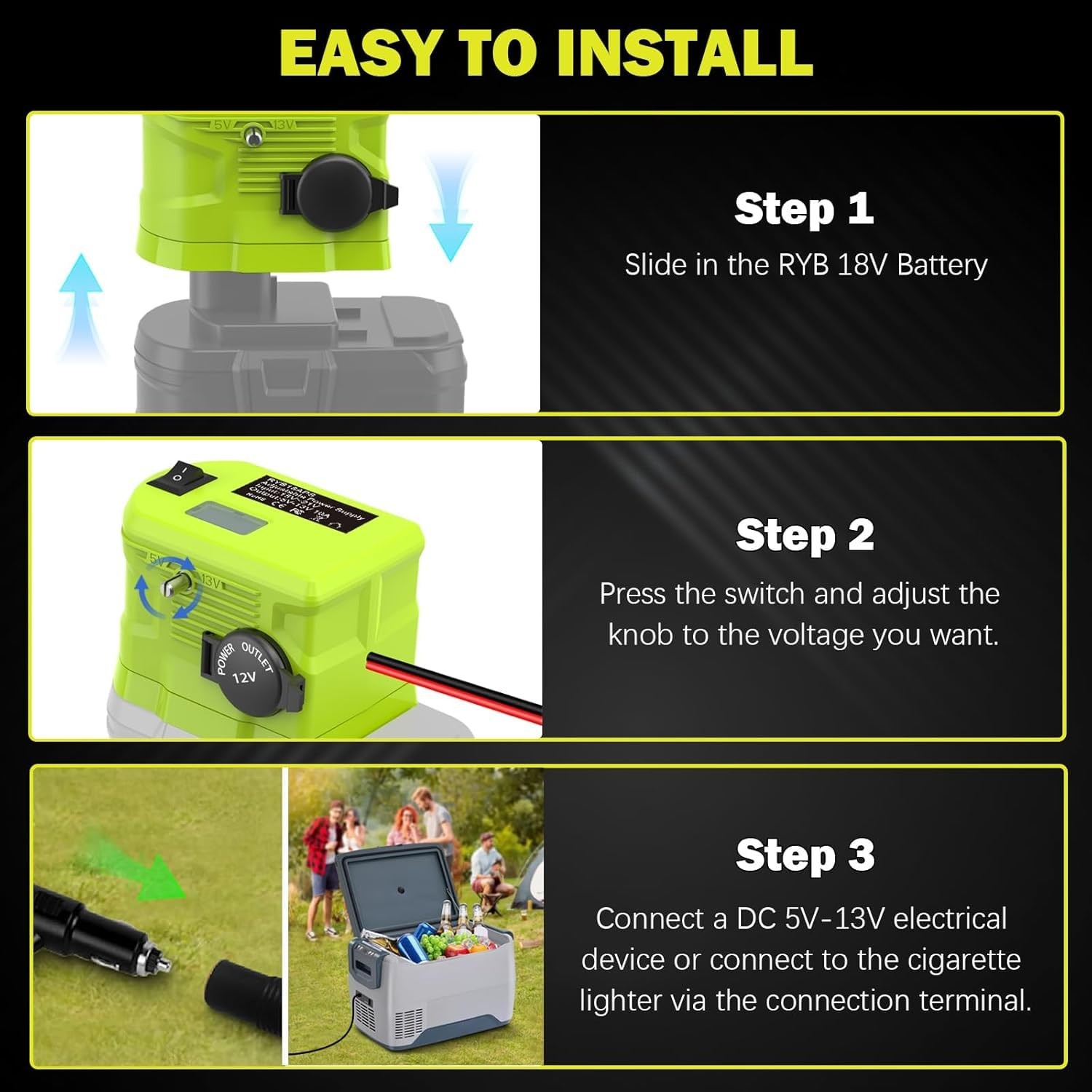 Adapter for Ryobi 18V to 12v Step Down,for Power Wheel Battery DIY Converter …