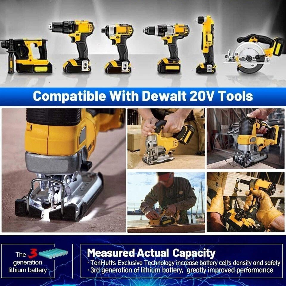 2PACK For DeWALT DCB210-2 20V MAX XR 10.0 AH Lithium-Ion Battery DCB206 DCB200
