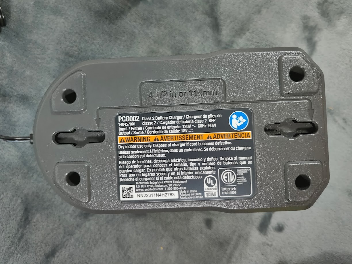 Ryobi PCG002 18V ONE+ Lithium-Ion FAST Battery Charger OEM