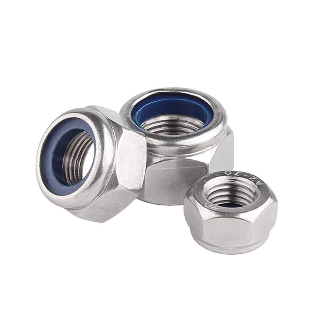 UNC Stainless Steel Nylon Insert Hex Lock Nuts Nylock 4,6,8,10,1/4,5/16,3/8,1/2″