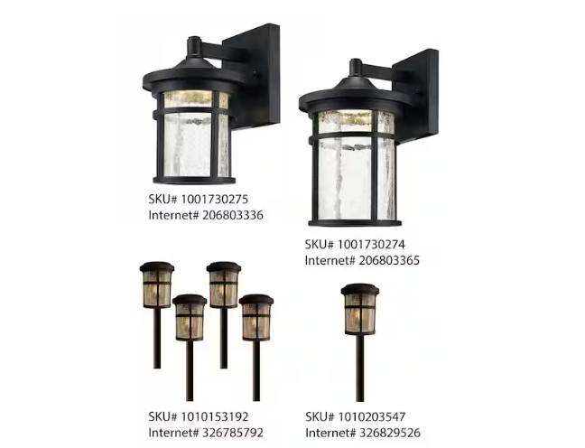 Home Decorators Westbury 8.5 in. Aged Iron LED Outdoor Wall Light w/ Clear Glass