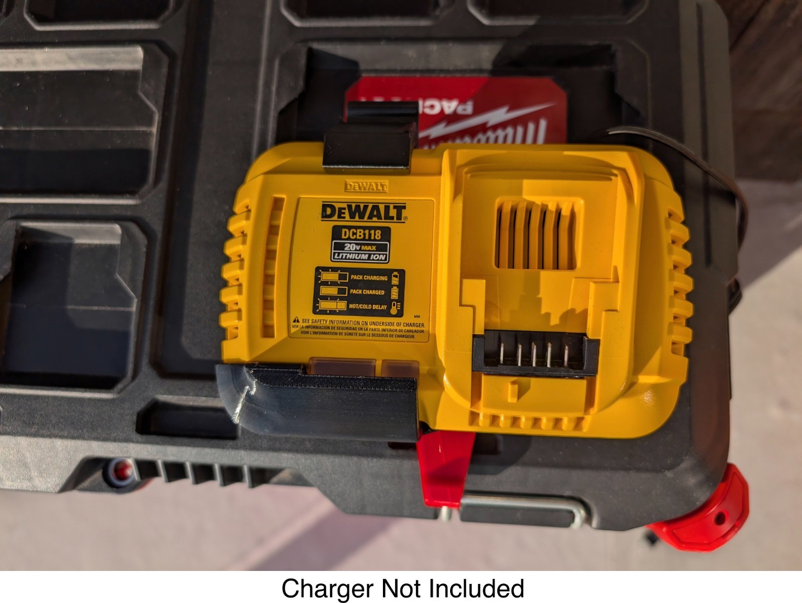 Milwaukee Packout Mount for DeWalt DCB118 Charger *CHARGER NOT INCLUDED*